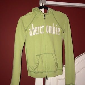 Green Abercrombie Zip Hoodie